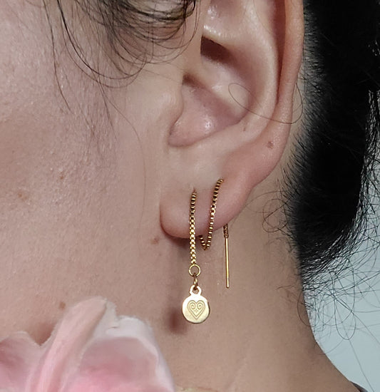 Ada Threader Earrings - 18K Gold Plated, Hypoallergenic