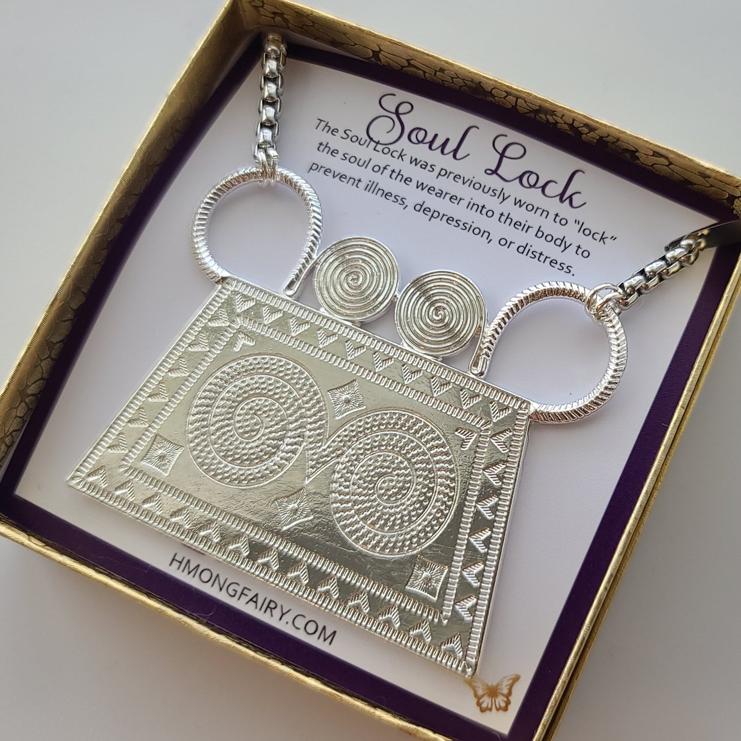 Large Soul Lock (Silver) Necklace
